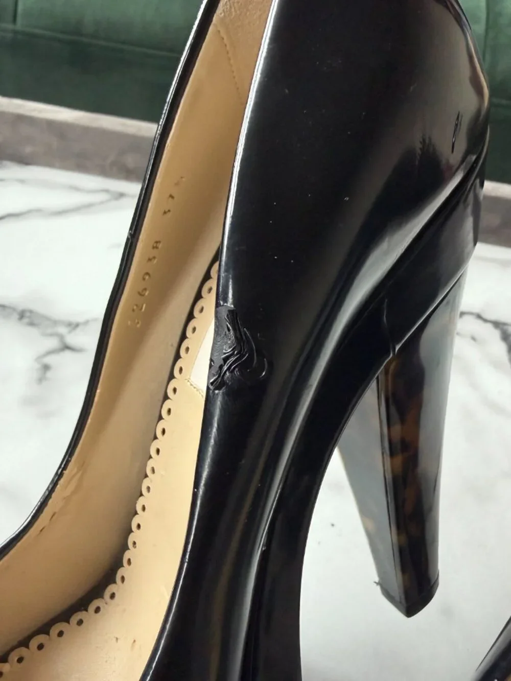 Stella McCartney Black Tortoise Shell Platforms Size 37.5